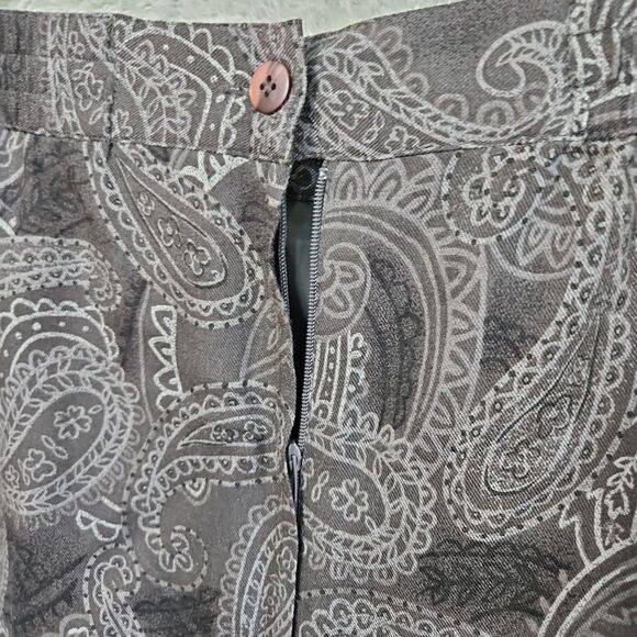 Bice Women's Sz 14 Gray Paisley Maxi Skirt Rayon lined 36in Long - Picture 9 of 12